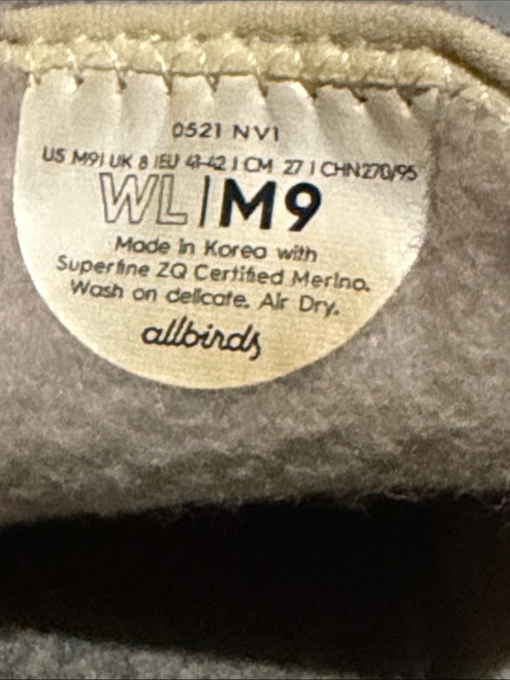 Allbirds - Men’s Wool Loungers - Dapple Grey (Cream Sole) - size Men’s 9 - Picture 3 of 7